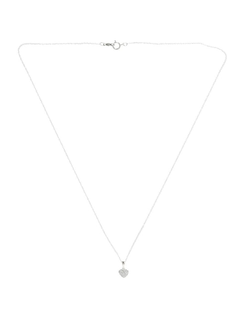 Collar de Corazón de oro blanco 14 K 1