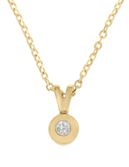 Dije circular de oro amarillo 14 K diamante 1