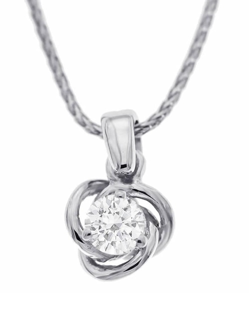 Dije de oro blanco 14 K diamante 1