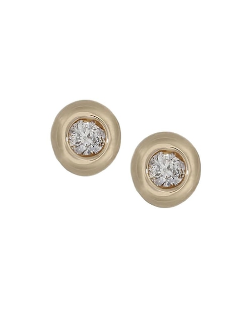 Broqueles Jayda de oro 14 K con acabado brillante diamante