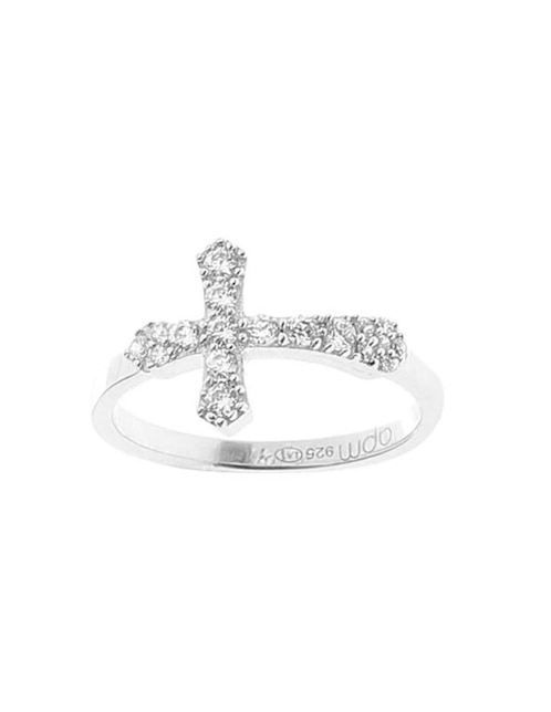 Imagen de producto Anillo de cruz Apm Monaco de plata pavé