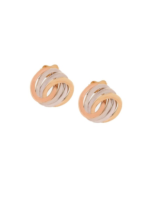 Broqueles de oro florentino 14 K con acabado brillante 1