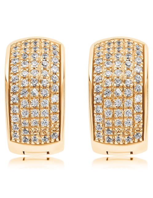 Aretes redondos Jayda de oro 14 K con acabado brillante diamante