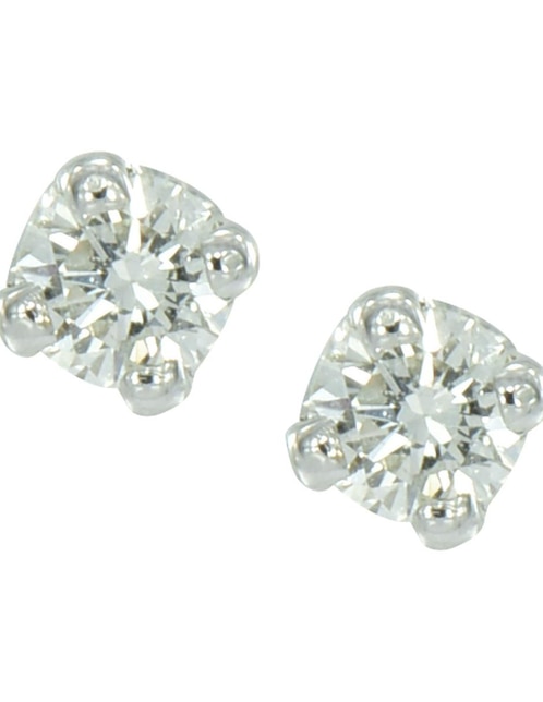 Broqueles de oro blanco 14 K con acabado brillante diamante 1