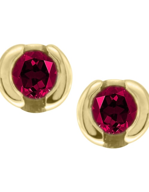 Broqueles Fascinare de oro 14 K con acabado brillante rubí