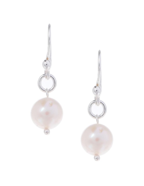 Aretes E&N Cherny de plata P 925 con acabado brillante perla