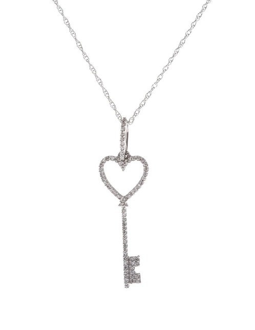 Colgante Y Dije de corazón de oro blanco 14 K diamante