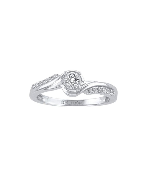 Solitario de oro blanco 14 k Teresa diamante 1