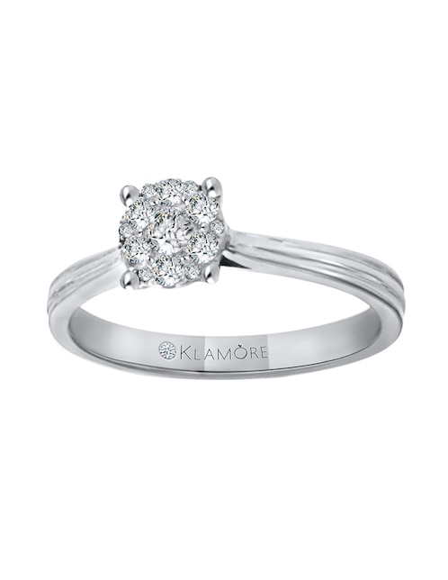 Solitario de oro blanco 14 k Sabina diamante 1