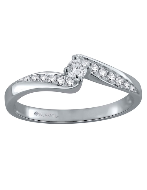 Solitario de oro blanco 14 k Kya diamante 1