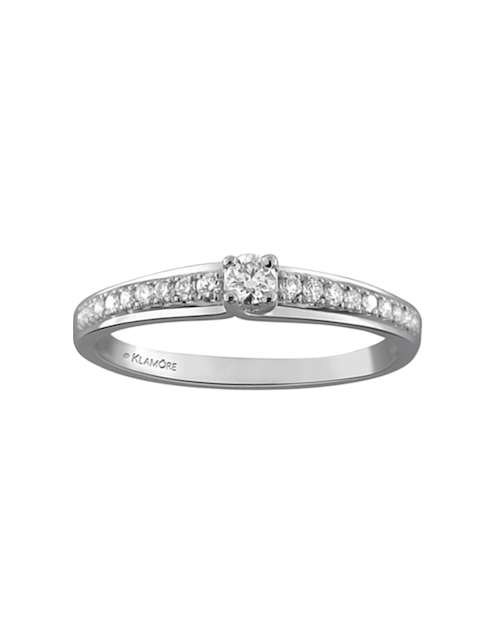 Solitario de oro blanco 14 k Simone diamante 1
