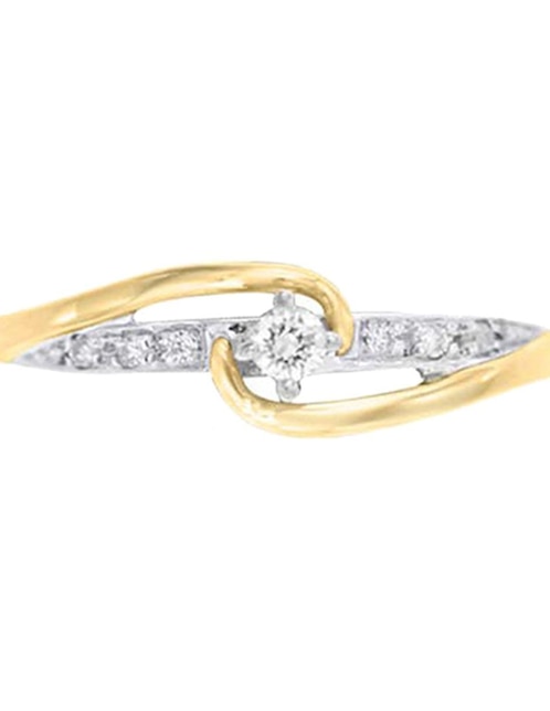 Solitario de oro 14 k Klamore Amber diamante