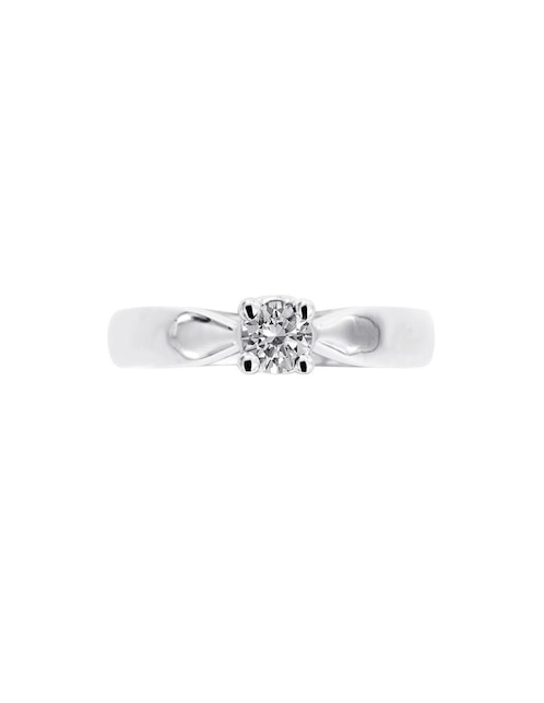 Solitario de oro blanco 14 k Lucca diamante 1