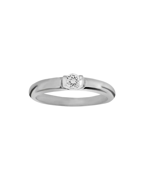 Solitario de oro blanco 14 k diamante 1
