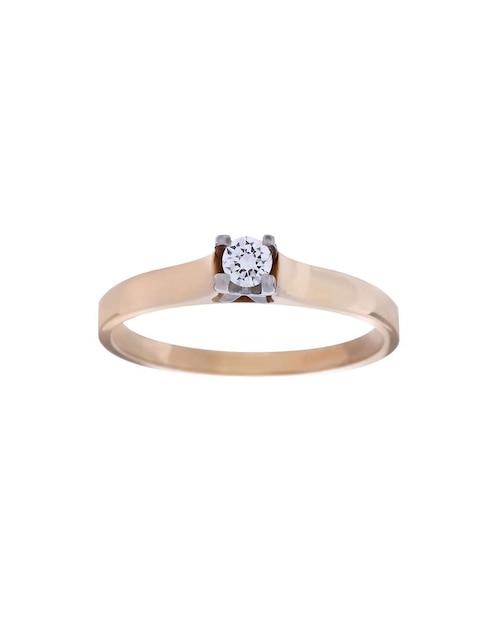 Solitario de oro 14 k diamante 1