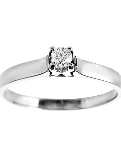 Solitario de oro blanco 14 k diamante 1