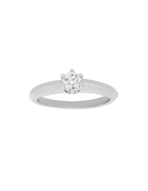 Solitario de oro blanco 14 k diamante 1