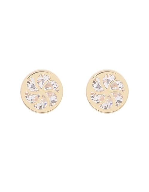 Broqueles de oro con acabado brillante zirconia 1