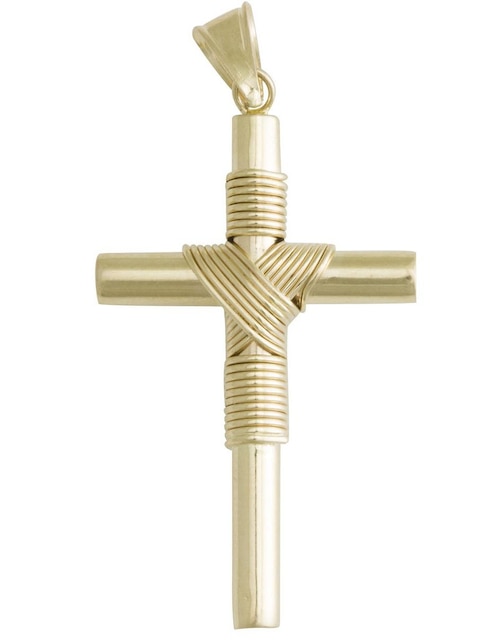 Dije de cruz de oro amarillo 14 K 1