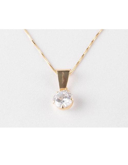 Dije de oro amarillo 14 K zirconia 1