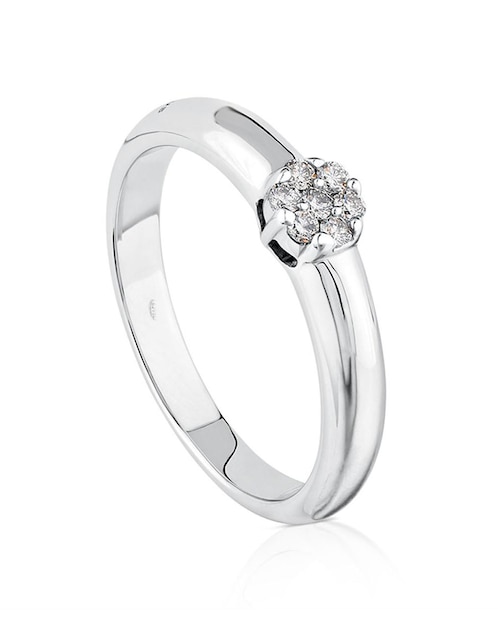 Anillo de flor Tous Les Classiques 18 k de oro blanco diamante pavé