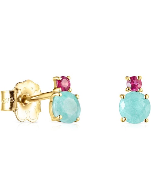 Broquel Tous de oro amarillo 18 k amazonita