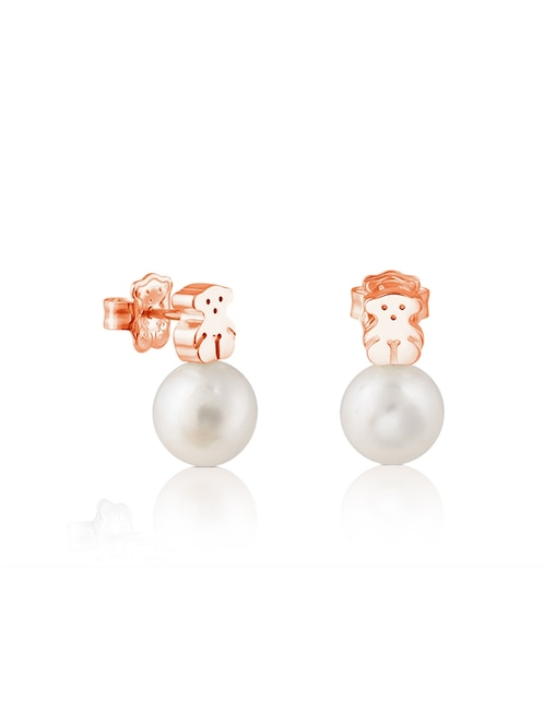 Broqueles Tous con acabado lustre perla