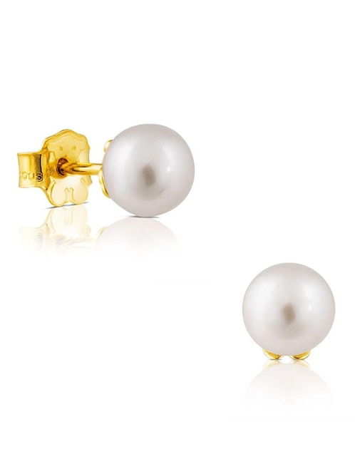 Broqueles de oro con acabado lustre perla