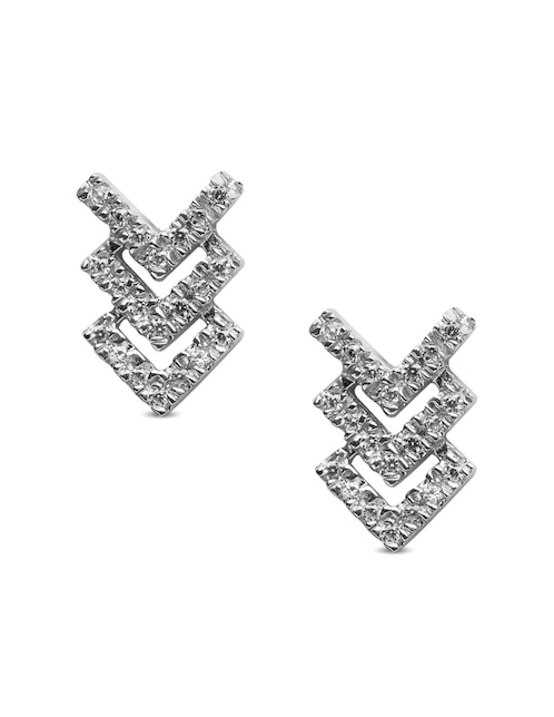 Broqueles Jayda de oro blanco con acabado pavé diamante