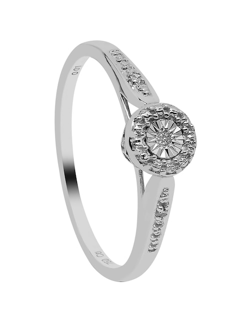 Solitario de oro blanco 14 k diamante 1