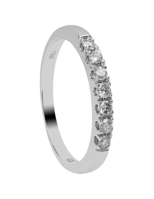Solitario de oro blanco 14 k diamante