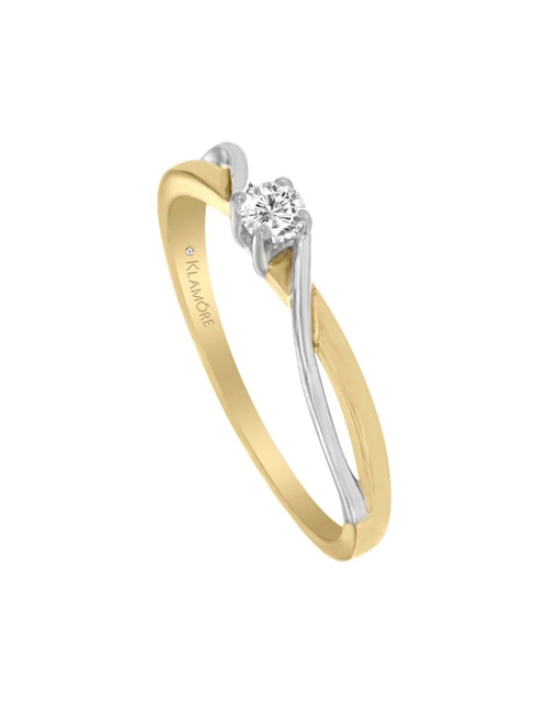 Solitario de oro blanco 14 k Cora diamante 1