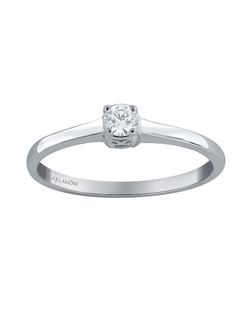 Solitario de oro blanco 14 k Athan diamante 1