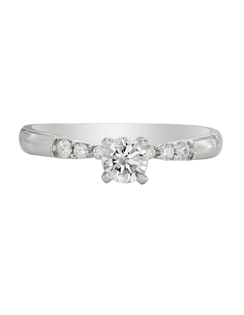 Solitario de oro blanco 14 k diamante 1