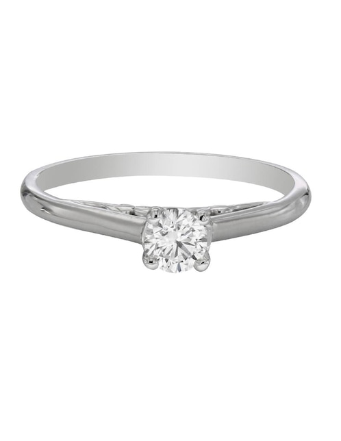 Solitario de oro blanco 14 k diamante 1