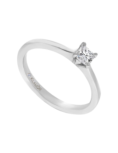 Solitario de oro blanco 14 k Noa diamante 1