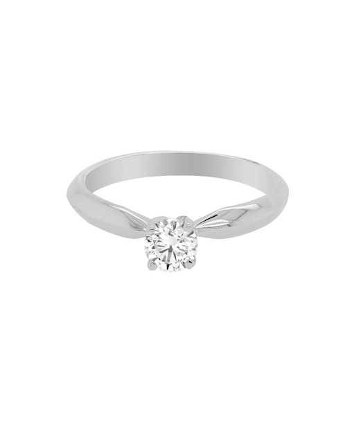Solitario de oro blanco 14 k diamante 1