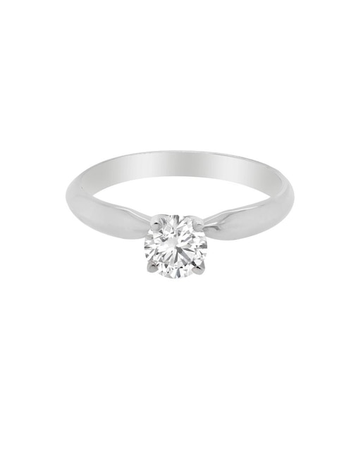 Solitario de oro blanco 14 k diamante 1