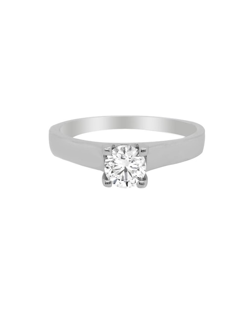 Solitario de oro blanco 14 k diamante 1