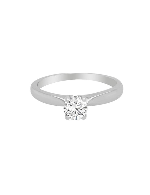 Solitario de oro blanco 14 k diamante 1