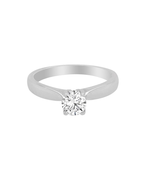 Solitario de oro blanco 14 k diamante 1