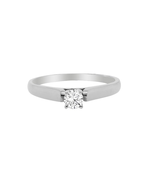 Solitario de oro blanco 14 k diamante 1