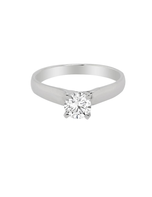 Solitario de oro blanco 14 k diamante 1