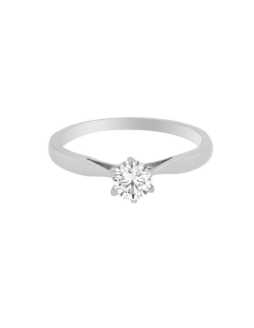 Solitario de oro blanco 14 k Valessa diamante