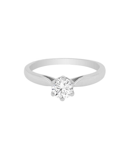 Solitario de oro blanco 14 k diamante 1