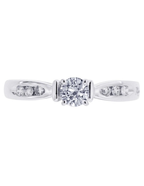 Solitario de oro blanco 14 k Fedelta diamante 1
