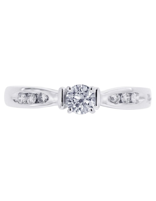 Solitario de oro blanco 14 k Fedelta diamante 1