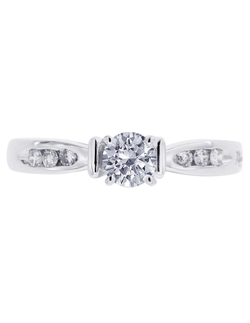 Solitario de oro blanco 14 k Fedelta diamante 1