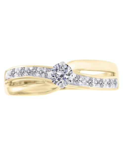 Solitario de oro 14 k Union diamante 1