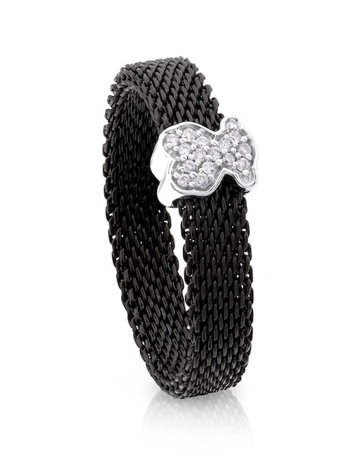 Anillo de oso Tous Icon Mesh diamante brillante